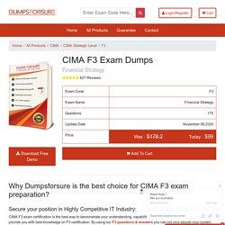 F3 Dumps PDF - CIMA F3 Real Exam Questions Answers