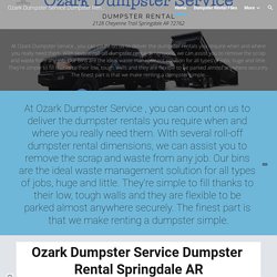 Ozark Dumpster Service Dumpster Rental Springdale ARUntitled site