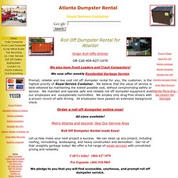 Dumpsters - Atlanta Rolloff Dumpster Rental - Rent a Roll Off or Front Load Dumpster