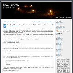 Dave Duncan » Installing “David’s Batch Processor” for GIMP in Ubuntu Linux