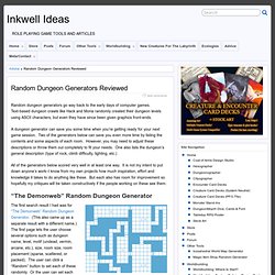 Inkwell Ideas » Random Dungeon Generators Reviewed