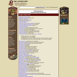 Dungeons and Dragons Tools and DM Resources