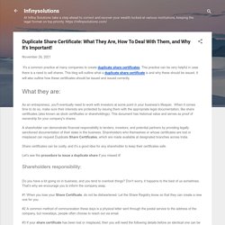 Duplicate Share Certificate: What They Are, How To Deal With Them, and Why It's Important!