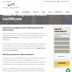 Duplicate Share Certificate Process With Us