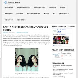 Top 10 Duplicate Content Checker Tools