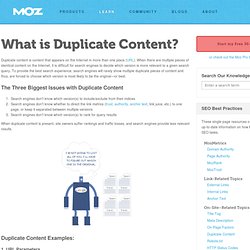 Duplicate Content - SEO Best Practices