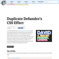 Duplicate DeSandro's CSS Effect