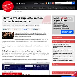 How to avoid duplicate content issues in ecommerce