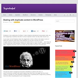 Dealing with duplicate content in Wordpress