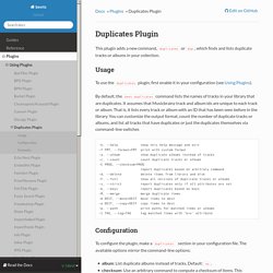 Duplicates Plugin — beets 1.3.14 documentation