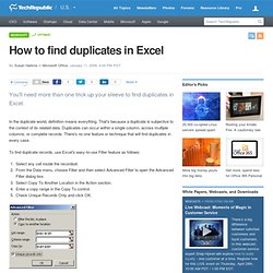 How to find duplicates in Excel