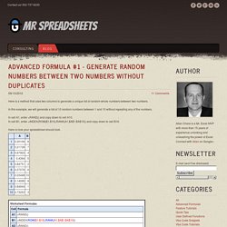 Advanced Formula #1 - Generate random numbers between two numbers without duplicates - Mr Spreadsheets