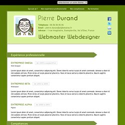 Jean Durand » Mon CV de webmaster, webdesigner