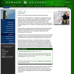 Durham Academy ~ Employment