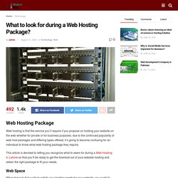 What to look for during a Web Hosting Package? - Dubai Ent