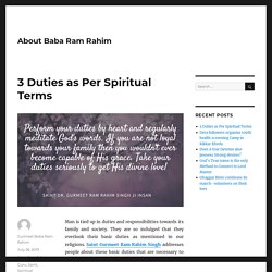 3 Duties as Per Spiritual Terms