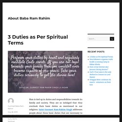 3 Duties as Per Spiritual Terms