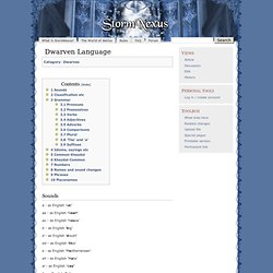 Dwarven Language - StormNexus