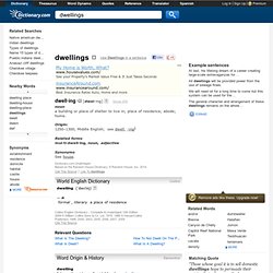 Define Dwellings at Dictionary