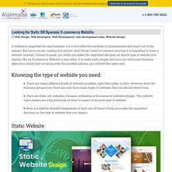 Static & Dynamic E-Commerce Website Design
