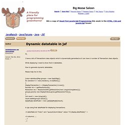 Dynamic datatable in jsf