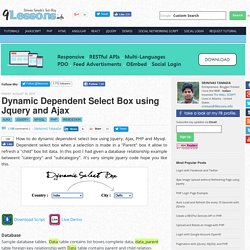 Dynamic Dependent Select Box using Jquery and Ajax