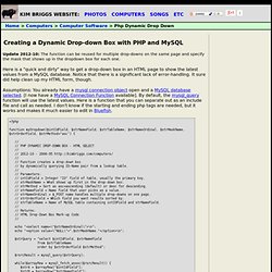 PHP Dynamic Drop-down Box from MySQL Database