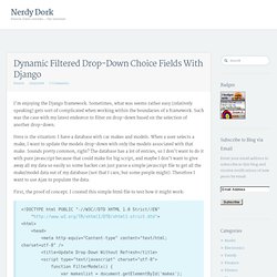 Dynamic Filtered Drop-Down Choice Fields With Django