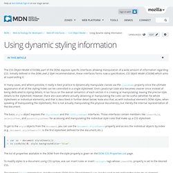 Using dynamic styling information - MDC