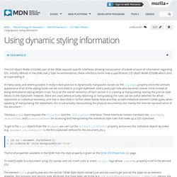 Using dynamic styling information