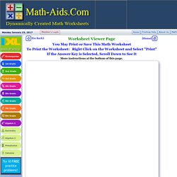 Dynamically Created Math Worksheets