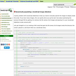 Dynamically populating a JavaScript image slideshow