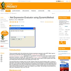 .Net Expression Evaluator using DynamicMethod