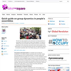 Quick guide on group dynamics in people’s assemblies