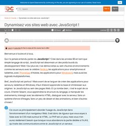 OpenClassrooms - Dynamisez vos sites web avec JavaScript !