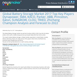 Global Battery Storage Market 2017 Top Key Players Dynapower, SMA, KACO, Parker, ABB, Princeton, Eaton, SUNGROW, CLOU, TRIED, Zhicheng Champion Analysis and Forecast to 2022