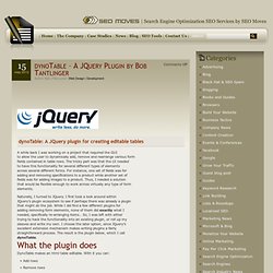 dynoTable – A JQuery Plugin by Bob Tantlinger