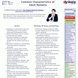 Test for Dyslexia - Common Traits in Adults