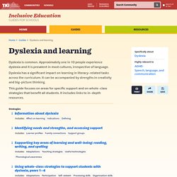 Dyslexia and learning