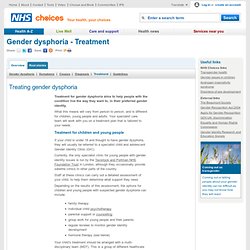 Gender dysphoria - Treatment