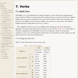 E-Intro to Old English - 7. Verbs