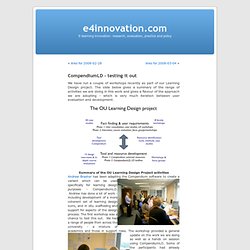 CompendiumLD - testing it out &gt; e4innovation.com » Blog Archive »