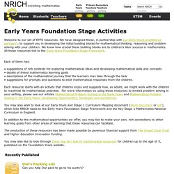 Early Years Foundation Stage Activities : nrich.maths.org