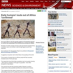 Early humans' route out of Africa 'confirmed'