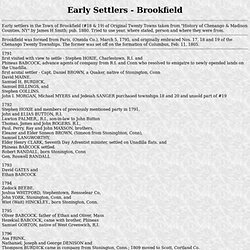 Early settlers in the Town of Brookfield