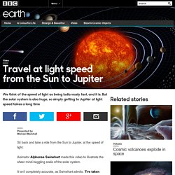 Earth - Travel at light speed from the Sun to Jupiter