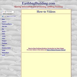 Earthbag Building How-to Videos