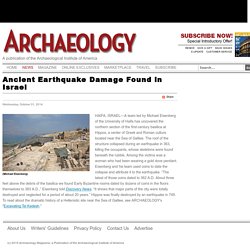 Ancient Earthquake Damage Found in Israel