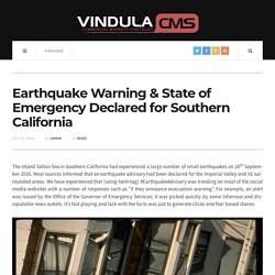Earthquake Warning & State of Emergency Declared for Southern California