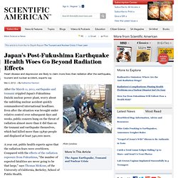 Japan's Post-Fukushima Earthquake Health Woes Go Beyond Radiation Effects